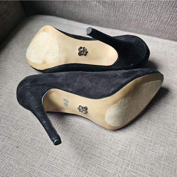 Rock & Republic black suede heels sz 7.5 - Picture 3 of 7